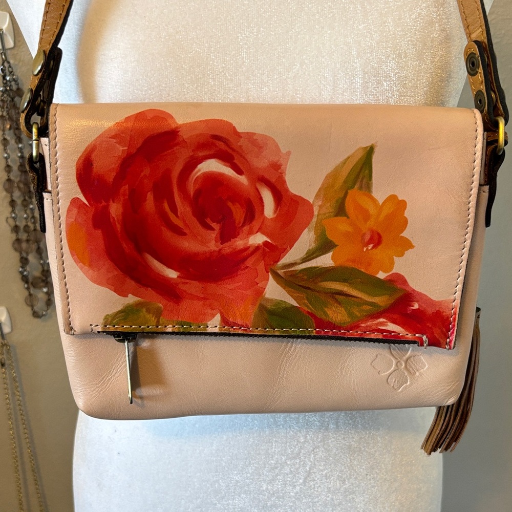 Patricia Nash Small Corfu Rose Placement Leather Bag